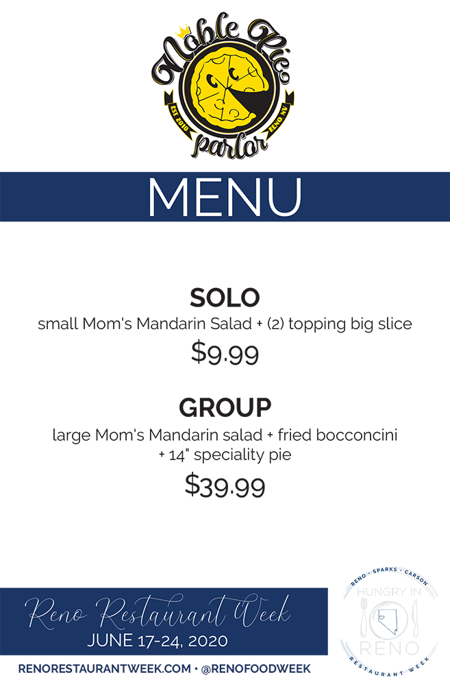 Noble Pie menu