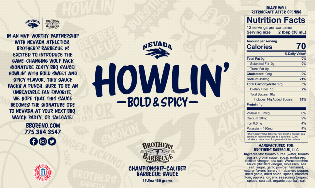 Howlin' Bold & Spicy Barbecue Sauce Label